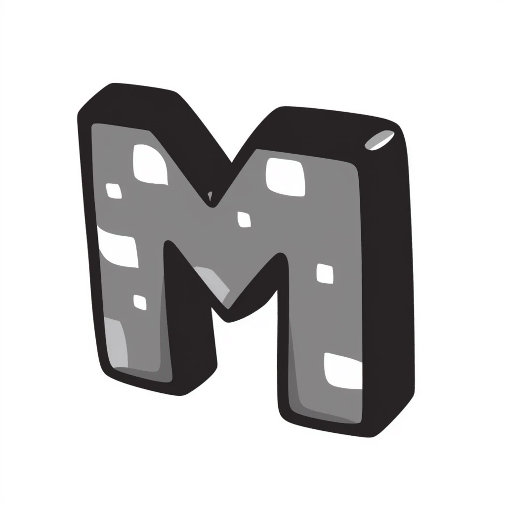 Minecraft logo inspired icon, hand-drawn doodle style emoji