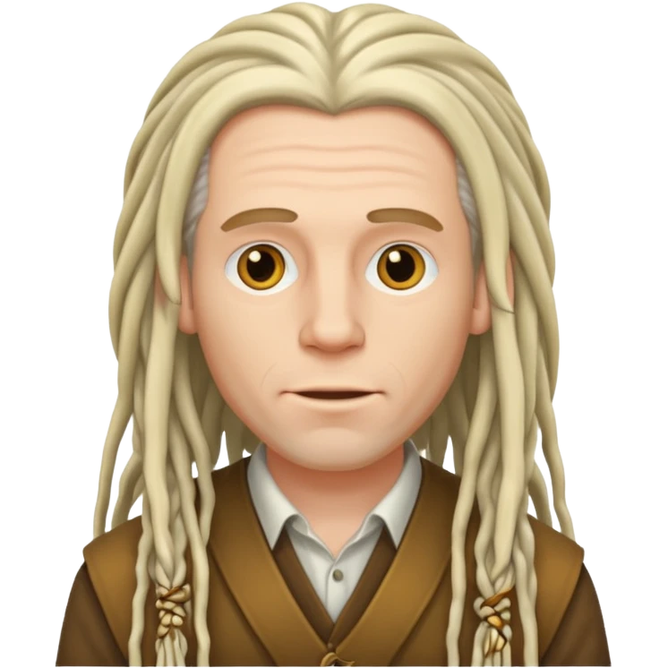 white man with long clean dreadlocks emoji