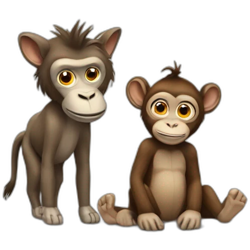 Monkey and donkey emoji