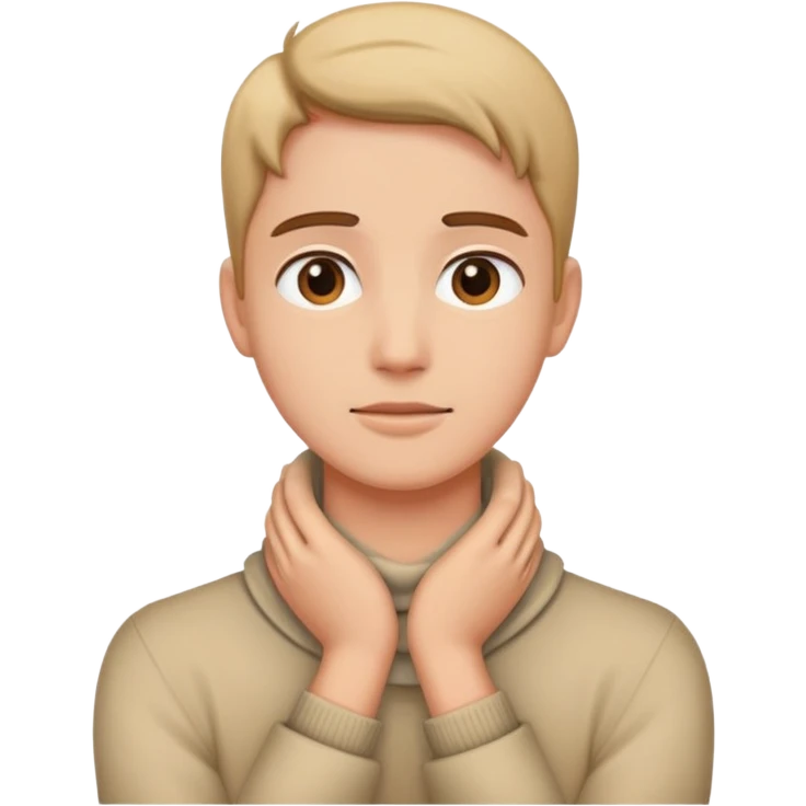 Person with hands around neck emoji