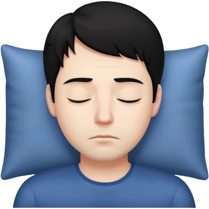 Sleepy man black hair emoji