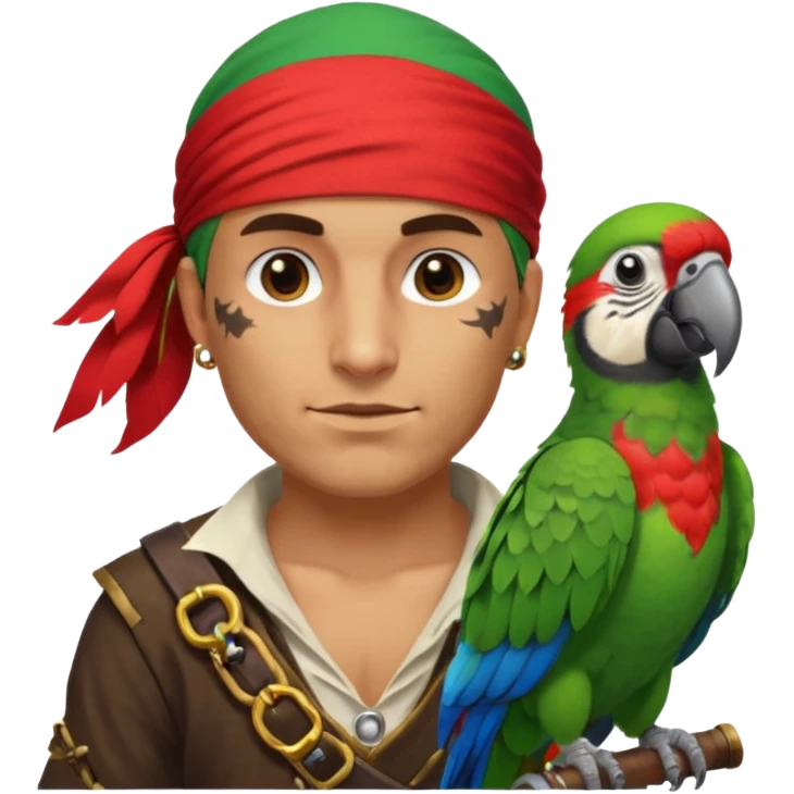 pirate and parrot emoji