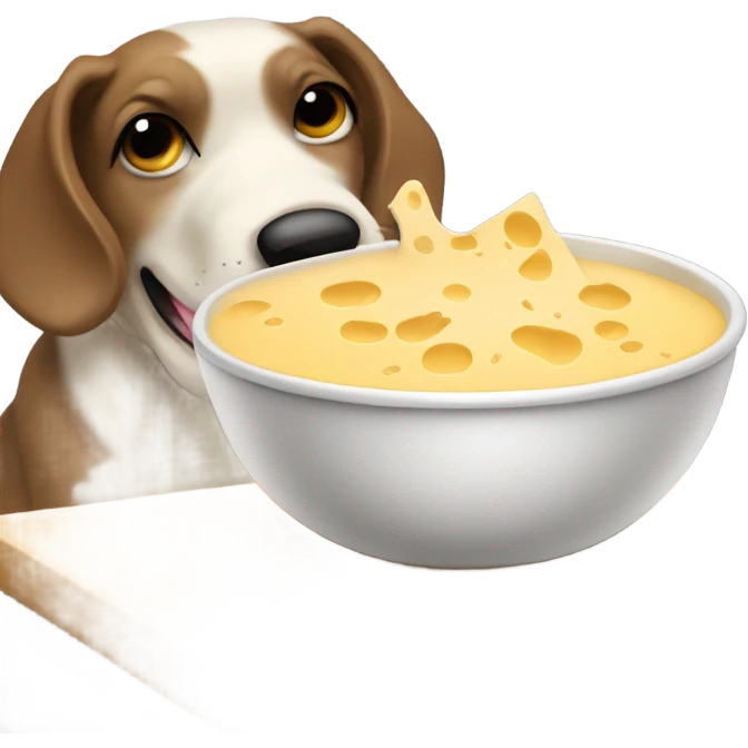 Dog eating queso emoji