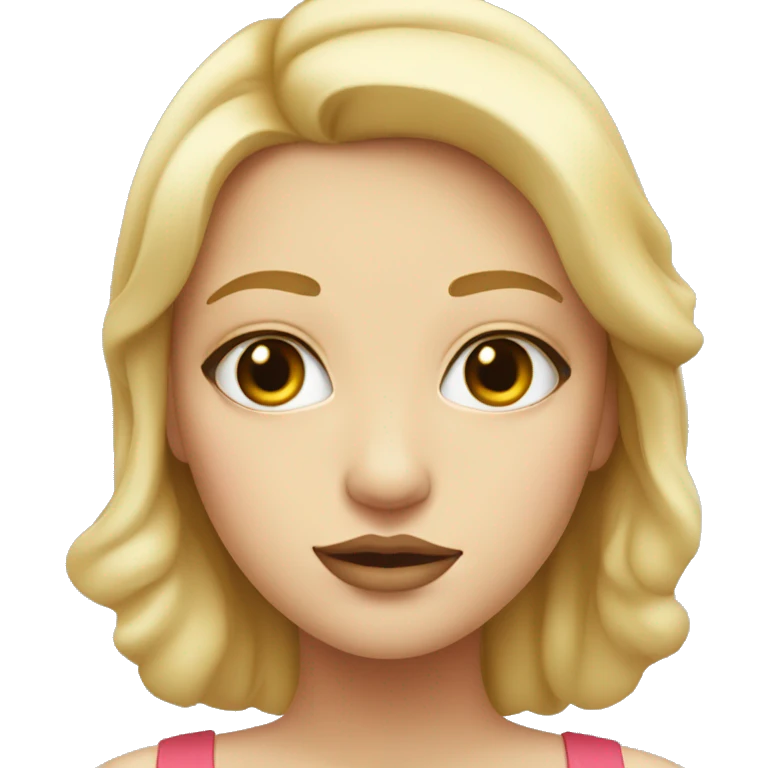 blonde girl, plump lips, half-lidded eyes emoji
