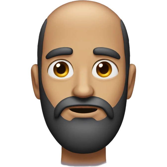 a guy with no mustache but a full beard looking crosseyed emoji