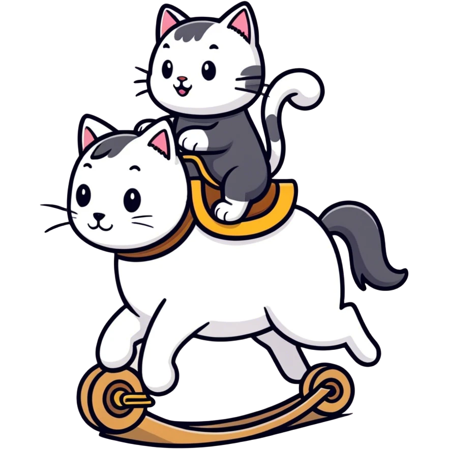 Gato montando a caballo emoji