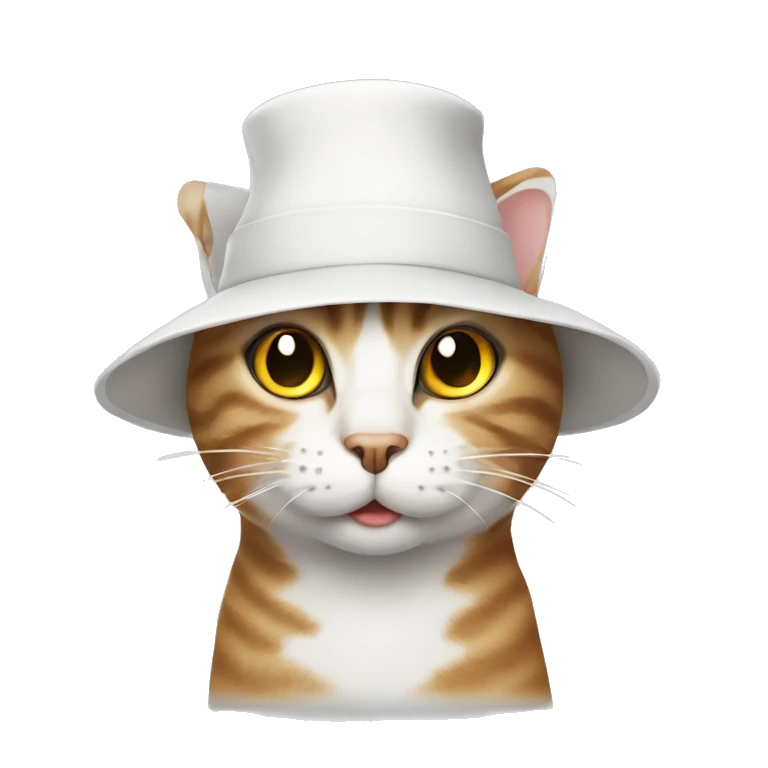Cat wearing a white hat emoji
