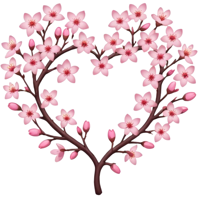 sakura cherry blossom heart emoji