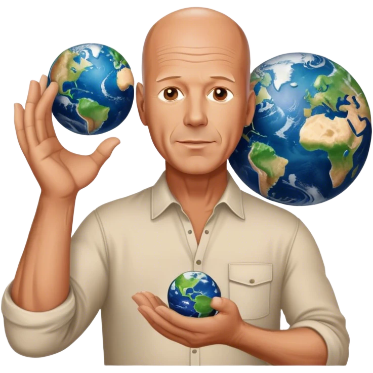 bruce wilis holds the earth in his hands emoji