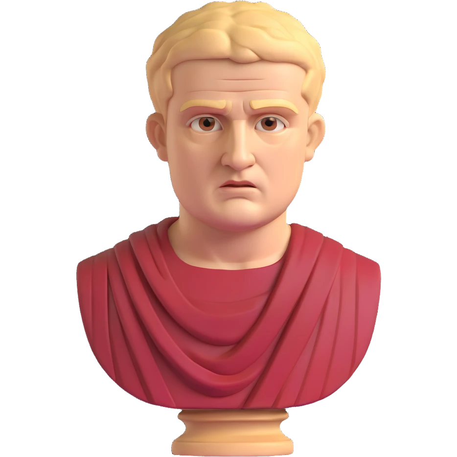 bust of Tiberius Gracchus, Roman toga, serious expression emoji