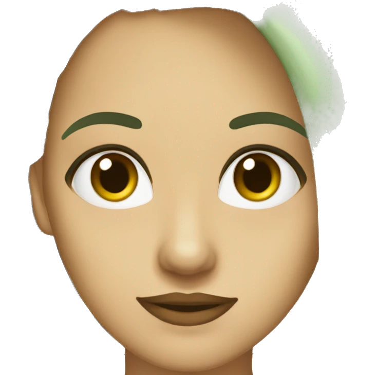 Mujer pelo castaño ojos verdes  emoji