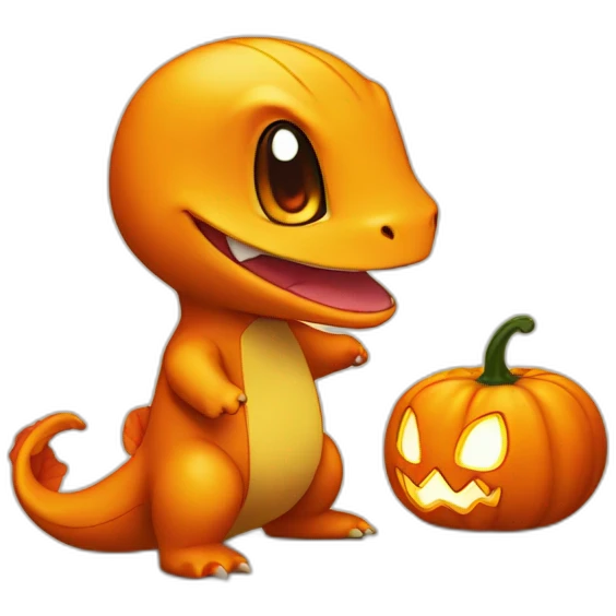 Charmander with pumkin emoji