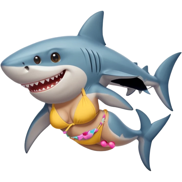 shark getting a tan in bikini emoji