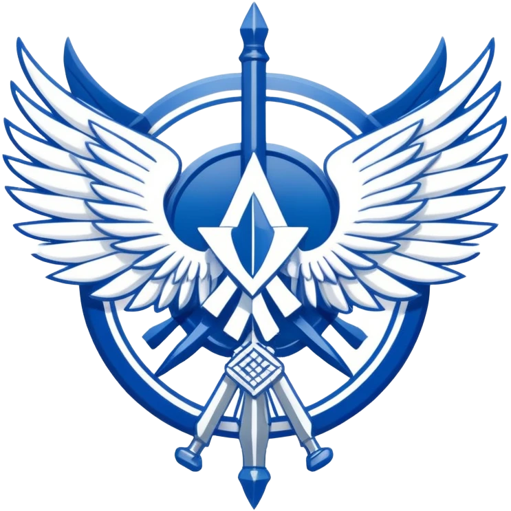 Survey Corps logo from Attack on Titan, Wings of Freedom emblem, overlapping blue and white wings emoji