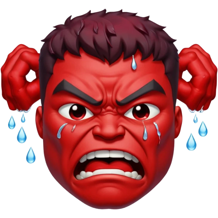 hulk vermelho chorando emoji
