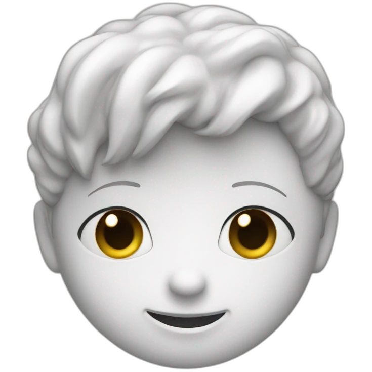 Chat blanc avec la ceu noir emoji