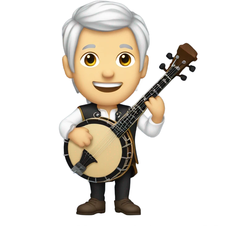 Wolfgang Mozart chibi standing young 5-string banjo emoji