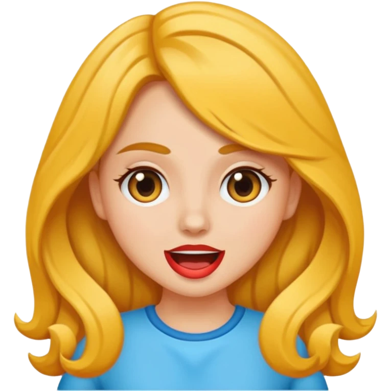 Una chica haciendo lengua de señas pelinegra con el cabello ondulado emoji