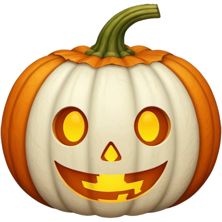 white fuzzy pumpkin with brown stem emoji