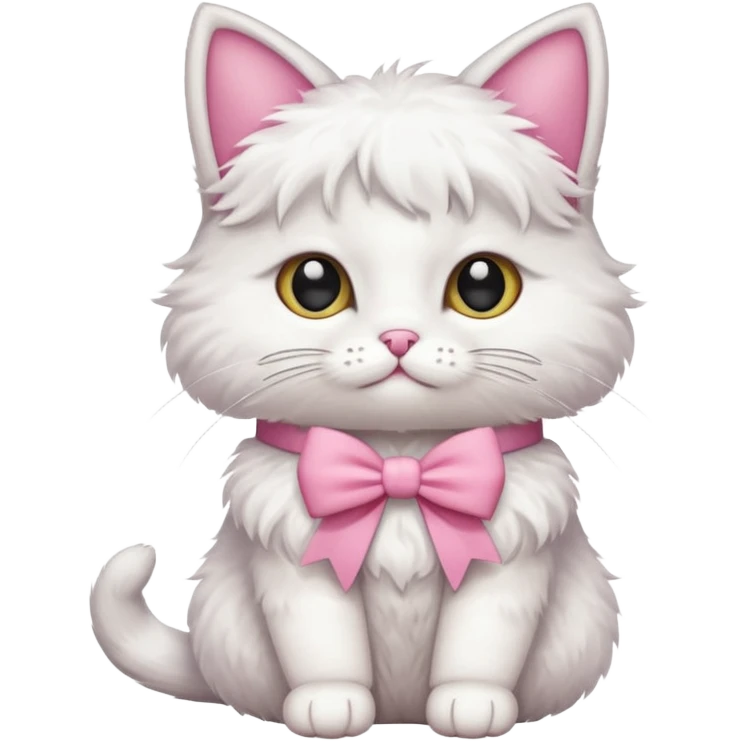 Cat with a pink bow emoji