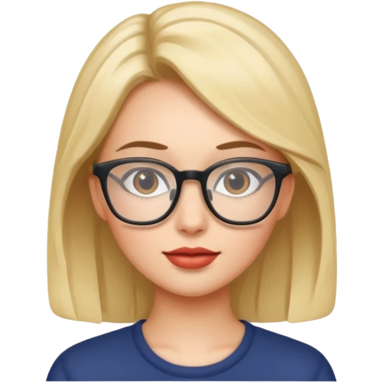 Female model with glasses realism emoji