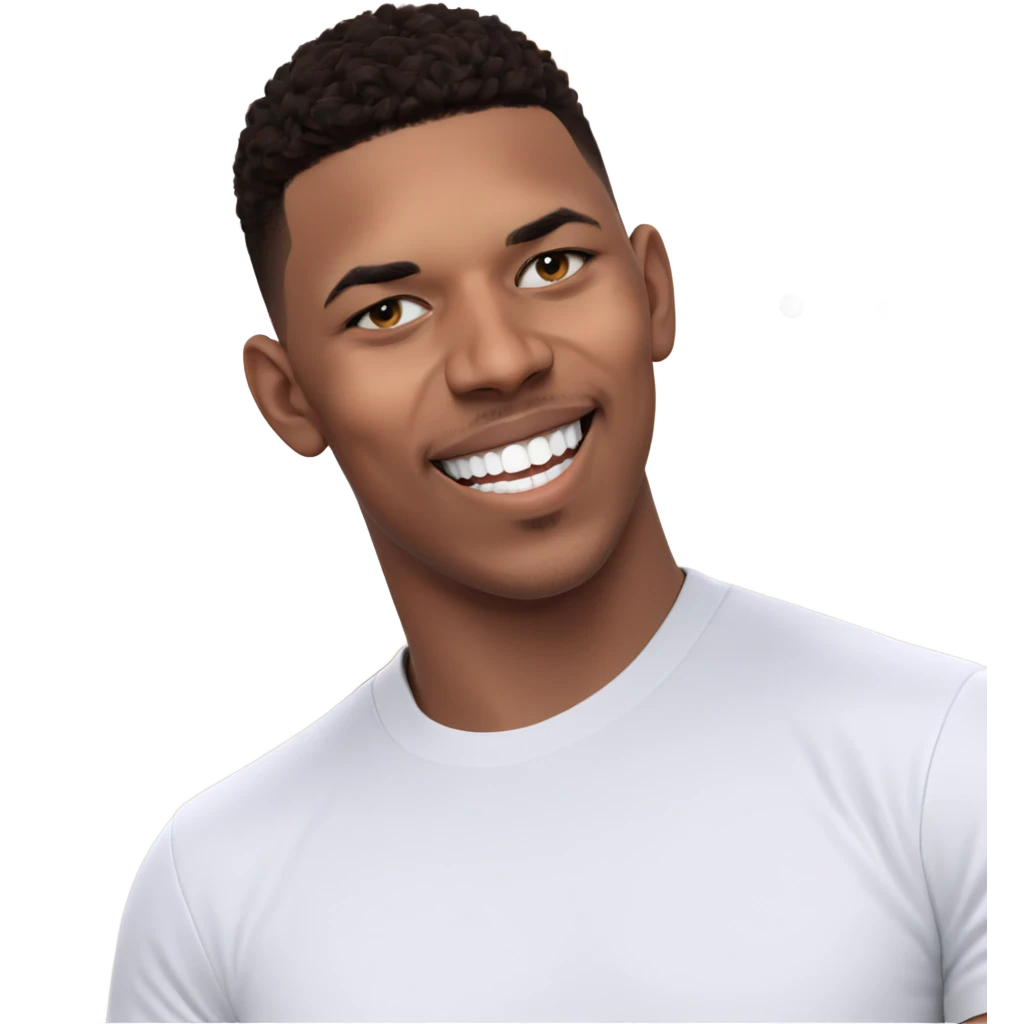 smiling boy in white shirt emoji