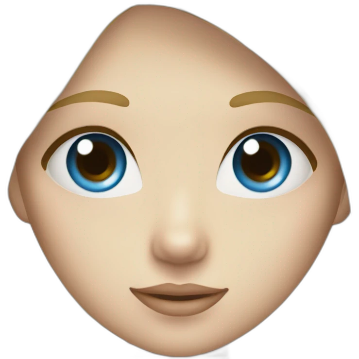 A girl with a blue eyes and a blonde hair and a white skin emoji