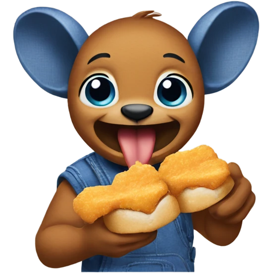 Stitch eating McDonald’s chicken nuggets  emoji