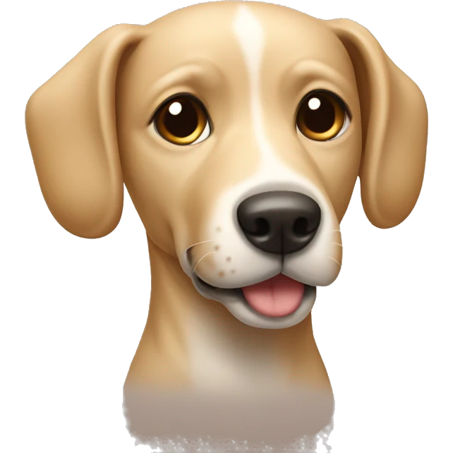 Beige dog with bow on the head emoji