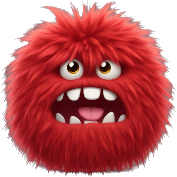 fluffy red monster emoji