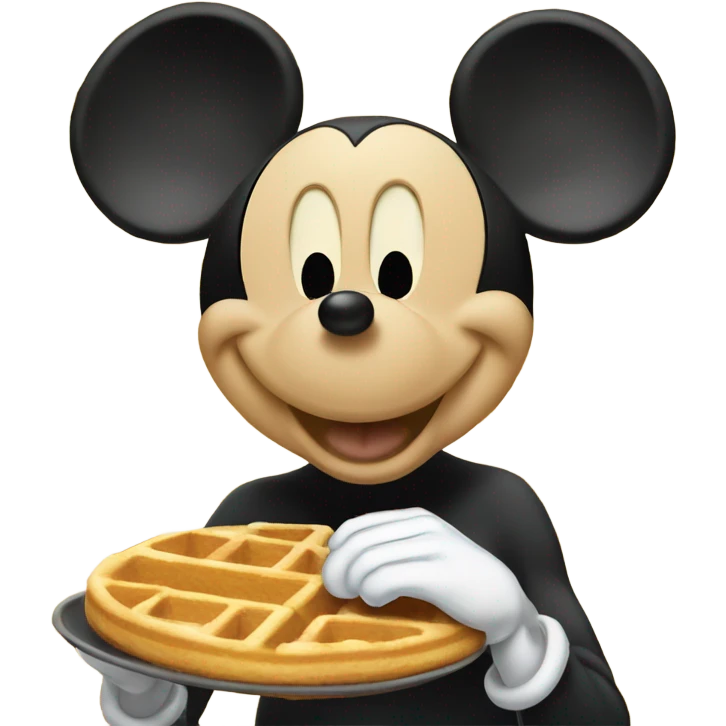 Mickey Mouse eating Mickey mouse waffles emoji