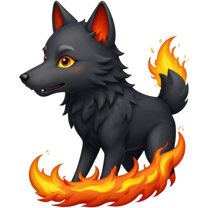 a black wolf blased emoji