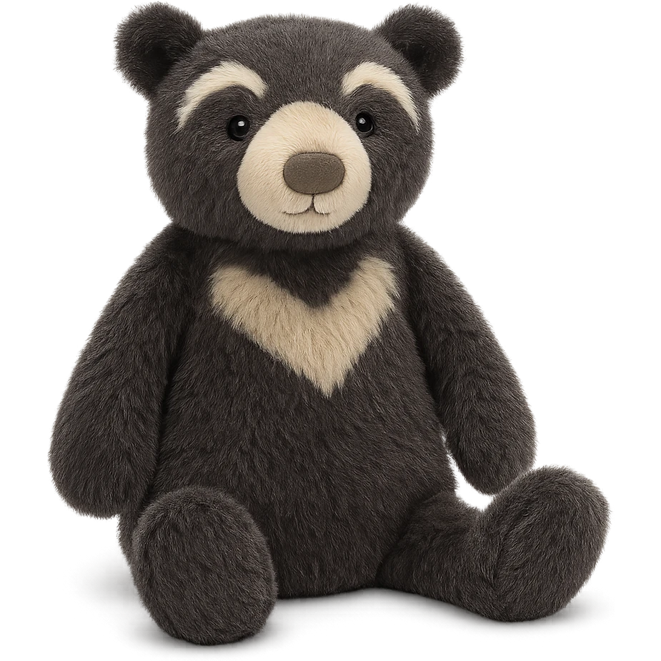 jellycat stuffed plush andean spectacled bear emoji