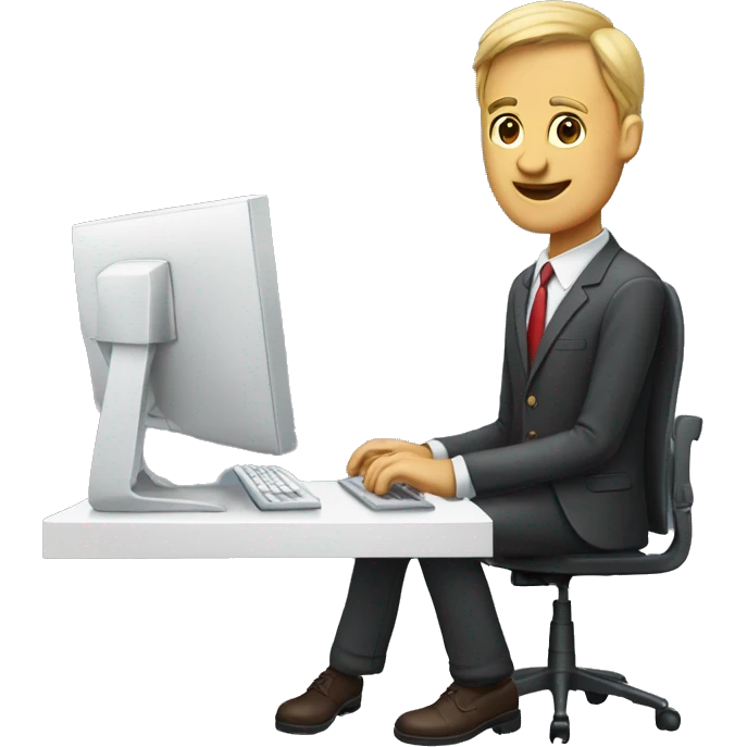 business men using computer emoji