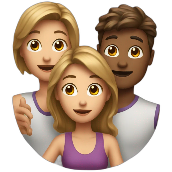3 person taking selfie emoji