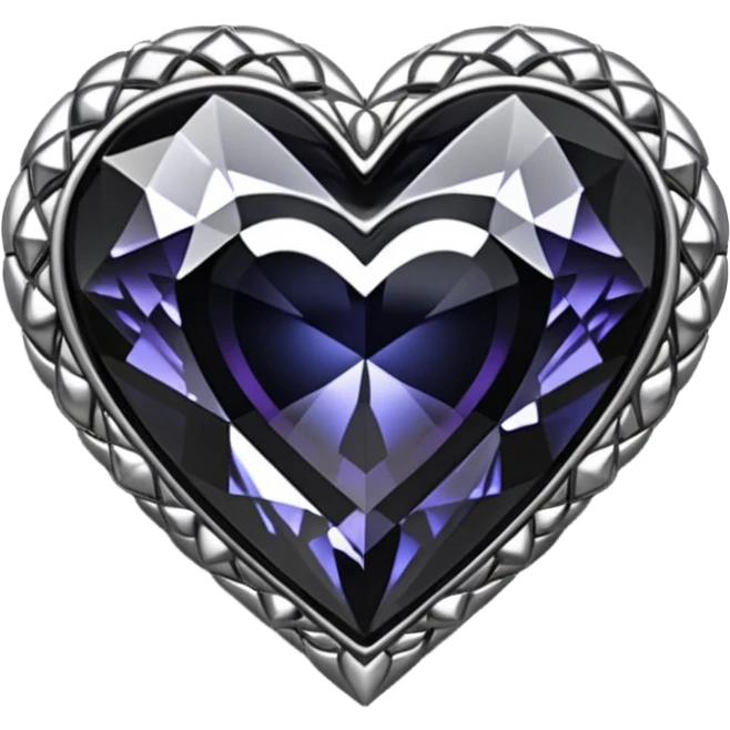 heart with a dark crystal brooch emoji