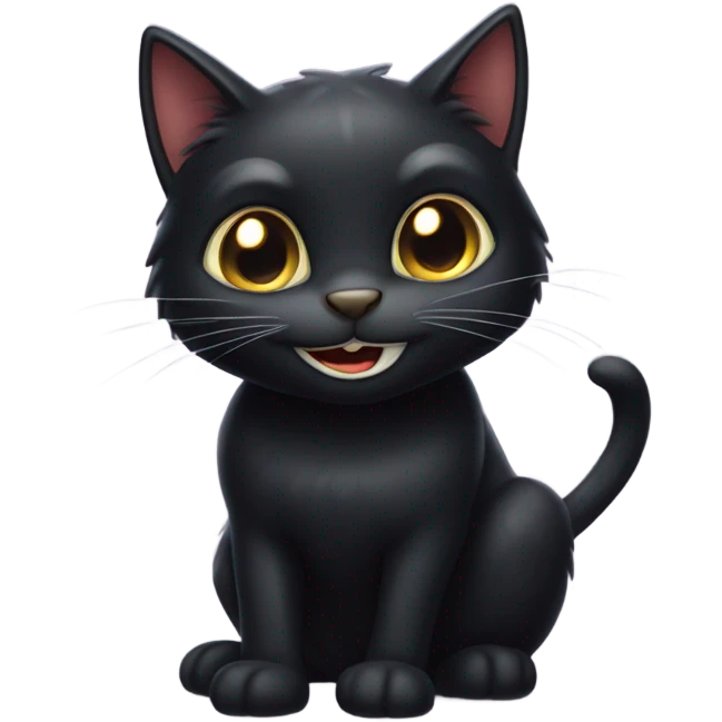  black cat with mischievous smile like he wants to do something freaky ahhh to u emoji