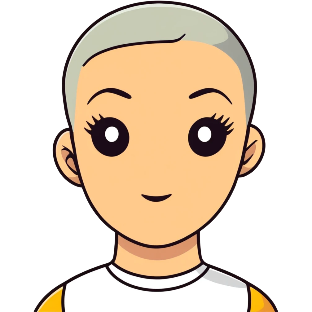 confident woman with buzz cut emoji