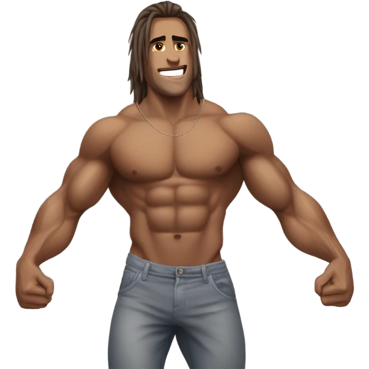 Tan Gym bro hitting the zyzz pose emoji