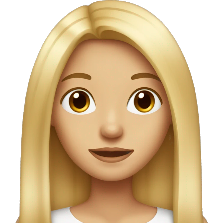 Blonde girl with brown eyes with long and straight hair emoji