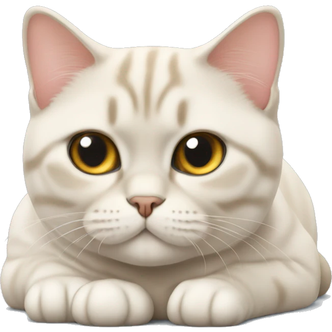 British shorthair cat cream laying down emoji