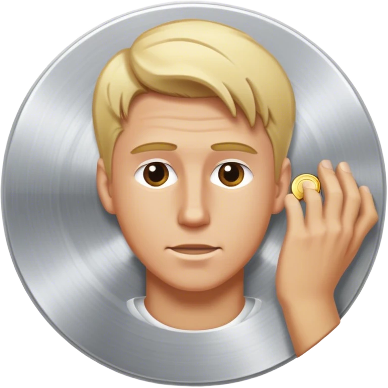 White dj blonde hair male scratching the disk emoji