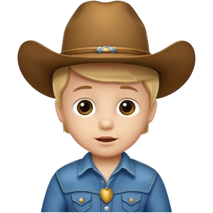 baby wearing a cowboy hat emoji