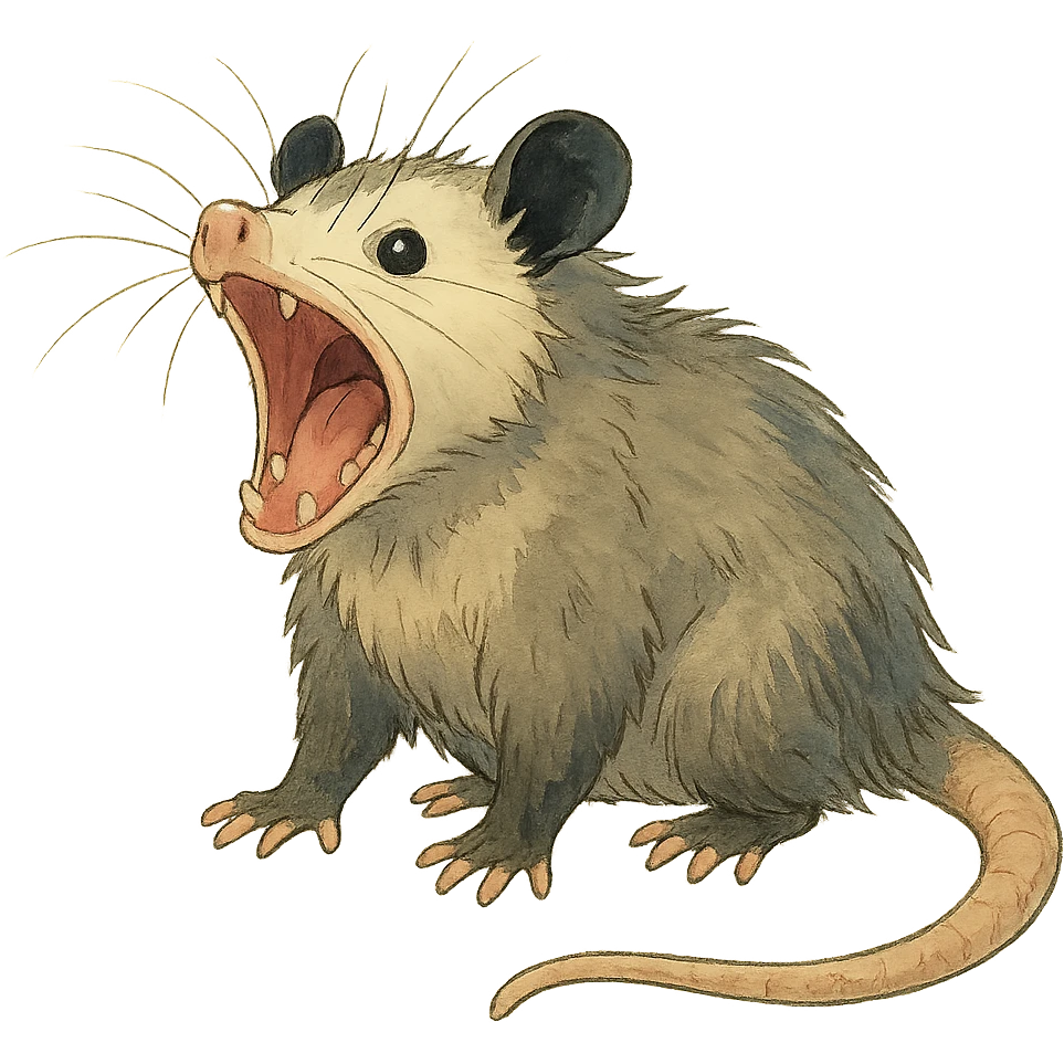 screaming opossum emoji