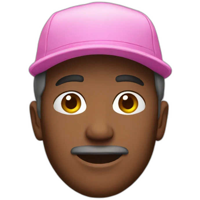 Man wearing a pink hat emoji