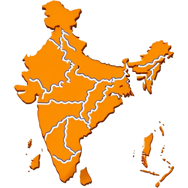 India map with saffron colour ( akhand Bharat ) emoji