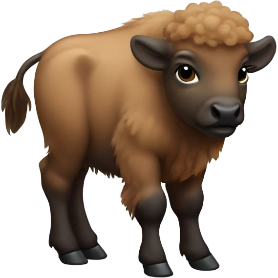 Baby bison calf fluffy emoji
