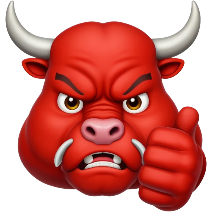 Angry bull emoji showing thumb down (DisLikes) emoji