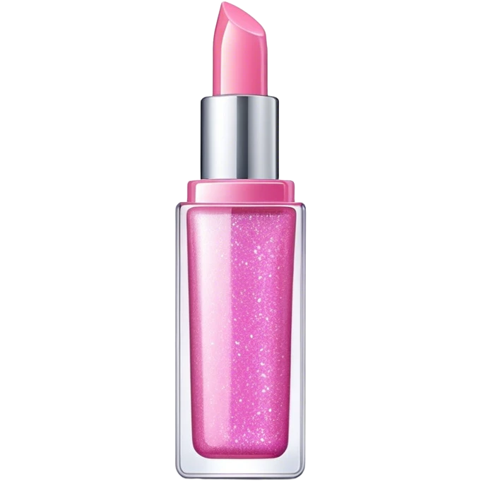 Glitter Light pink lip gloss container  emoji