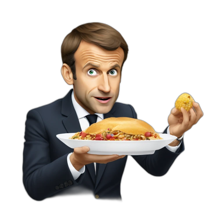Emmanuel macron qui mange emoji